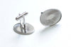 Platinum Bezel Cufflinks Blanks Oval Cuff Links Match 18x25mm Cabochon Set of 10