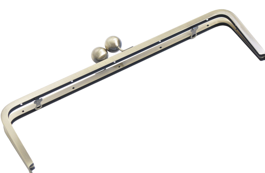 Large Size Wedding Handle Purse Frame With Inside Loops & Screws 33cm x 10.5cm