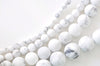 One Strand Glossy Matte Frosted White Turquoise Howlite Faceted Polished Round Gemstone Beads 2mm-12mm