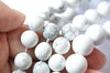 One Strand Glossy Matte Frosted White Turquoise Howlite Faceted Polished Round Gemstone Beads 2mm-12mm