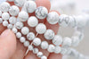 One Strand Glossy Matte Frosted White Turquoise Howlite Faceted Polished Round Gemstone Beads 2mm-12mm