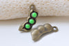 10 pcs Antique Bronze Enamel Epoxy Pea Pod Charms Pendants A5815