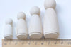 One Box of Unfinished Solid Wood Peg Toy People Family Doll Bodies