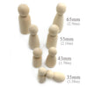 One Box of Unfinished Solid Wood Peg Toy People Family Doll Bodies
