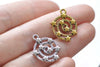 Antique Silver/Gold Spiral Galaxy Star Universe Charms Pendants 15x21mm Set of 20