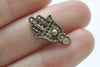 Antique Bronze/Silver Hamsa Hand Pendants Charms 12x19.5mm Set of 50