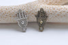Antique Bronze/Silver Hamsa Hand Pendants Charms 12x19.5mm Set of 50