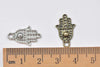Antique Bronze/Silver Hamsa Hand Pendants Charms 12x19.5mm Set of 50