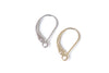 2 pcs 925 Sterling Silver Leverback Earwire Earring Components Gold/Platinum Size 9x15mm