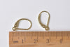 2 pcs 925 Sterling Silver Leverback Earwire Earring Components Gold/Platinum Size 9x15mm