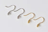 2 pcs 925 Sterling Silver Peg Earwire Earring Components Gold/Platinum Size 9x16mm