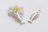 10 pcs Antique Bronze/Silver/Gold Filigree Fish Bone Pendants Charms 9x25mm