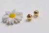 18K Gold Plated Seamless Round Loose Beads Smooth Spacer Beads Set of 20