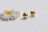 18K Gold Plated Seamless Round Loose Beads Smooth Spacer Beads Set of 20