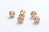 10 pcs 18K Gold Plated Brass Filigree Ball Round Charms 8mm
