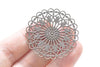 10 pcs Antique Bronze Filigree Flower Flat Embellishment Stampings 36mm A149