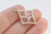 Poker Card Suit Charms Antique Silver Finish Diamond Shape 17x26mm Set of 30