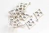 Poker Card Suit Charms Antique Silver Finish Diamond Shape 17x26mm Set of 30