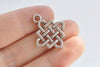 20 pcs Antique Bronze/Silver Square Chinese Knot Charms Connectors