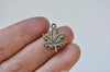 Antique Bronze/Silver Small Maple Leaf Charms 15x19mm Set of 20