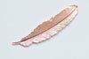 10 pcs Brass Feather Embellishment Stampings 12x53mm Various Colors Available