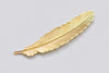 10 pcs Brass Feather Embellishment Stampings 12x53mm Various Colors Available