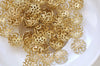 Raw Brass Filigree Flower Bead Caps 8mm/10mm Set of 50