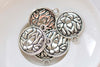 10 pcs Lotus Flower Pendants Antique Silver Round Religious Charms 20x24mm