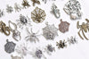 Antique Bronze/Silver Spider Cobweb Halloween Themed Charms Mixed Style