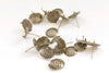 10 Pairs Antique Bronze/Silver/Gold Perforated Sieve Earring Post Findings Ear Stoppers NOT Included