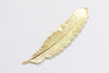 10 pcs Brass Feather Embellishment Stampings 12x53mm Various Colors Available