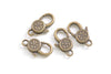 10 pcs Antiqued Bronze/Silver Snowflake Lobster Clasps 14x25mm