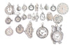 Antique Bronze/Silver Clock Watch Time Charms Mixed Style