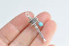 10 pcs of Antique Silver Prayer Wheel Charms Size 30mm