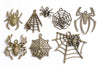 Antique Bronze/Silver Spider Cobweb Halloween Themed Charms Mixed Style