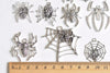 Antique Bronze/Silver Spider Cobweb Halloween Themed Charms Mixed Style
