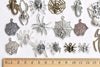 Antique Bronze/Silver Spider Cobweb Halloween Themed Charms Mixed Style