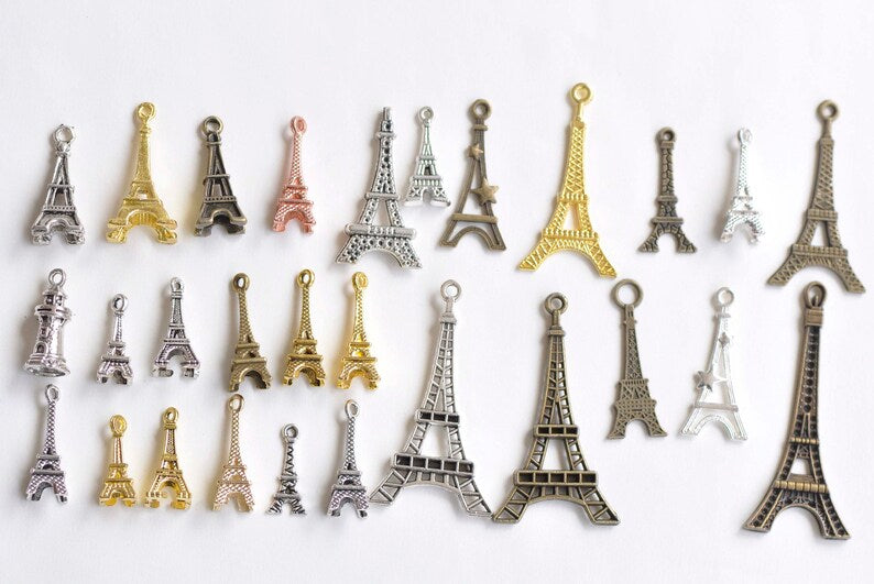 Antique Bronze/Silver Eiffel Tower Tour Charms Mixed Style