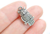 Antique Silver Owl Charms Mixed Style Set of 12 A8655