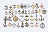 Antique Bronze/Silver Anchor Rudder Nautical Charms Pendants Mixed Style