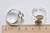 10 pcs Shiny Silver Double Twisted Ring Blank Shank Base with Size 10mm/12mm Bezel