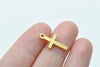 50 pcs Shiny Gold Flat Back Cross Charms 9x19mm A6990