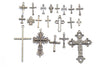 Antique Bronze/Silver Cross Charms Pendants Mixed Style