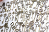Antique Bronze Medium Large Skeleton Key Charms Pendants Wedding Favor Collection Assorted Mixed Style Set of 107