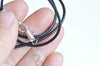 Black Wax Cord Necklaces With Lanyard Hook Spring Coiled End 1.5mm/2mm
