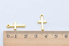 50 pcs Shiny Gold Flat Back Cross Charms 9x19mm A6990