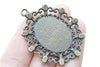 5 pcs Oval Cameo Rhinestone Base Settings Antique Bronze Pendant Tray Match 30x40mm