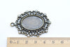 5 pcs Oval Cameo Rhinestone Base Settings Antique Bronze Pendant Tray Match 30x40mm