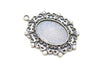 5 pcs Oval Cameo Rhinestone Base Settings Antique Bronze Pendant Tray Match 30x40mm