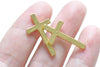 30 pcs Shiny Gold Blank Cross Embellishment Stamping No Loop A7971
